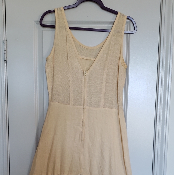 Vintage Dress 1990s Linen Ranchwear Prairie - Picture 5 of 7